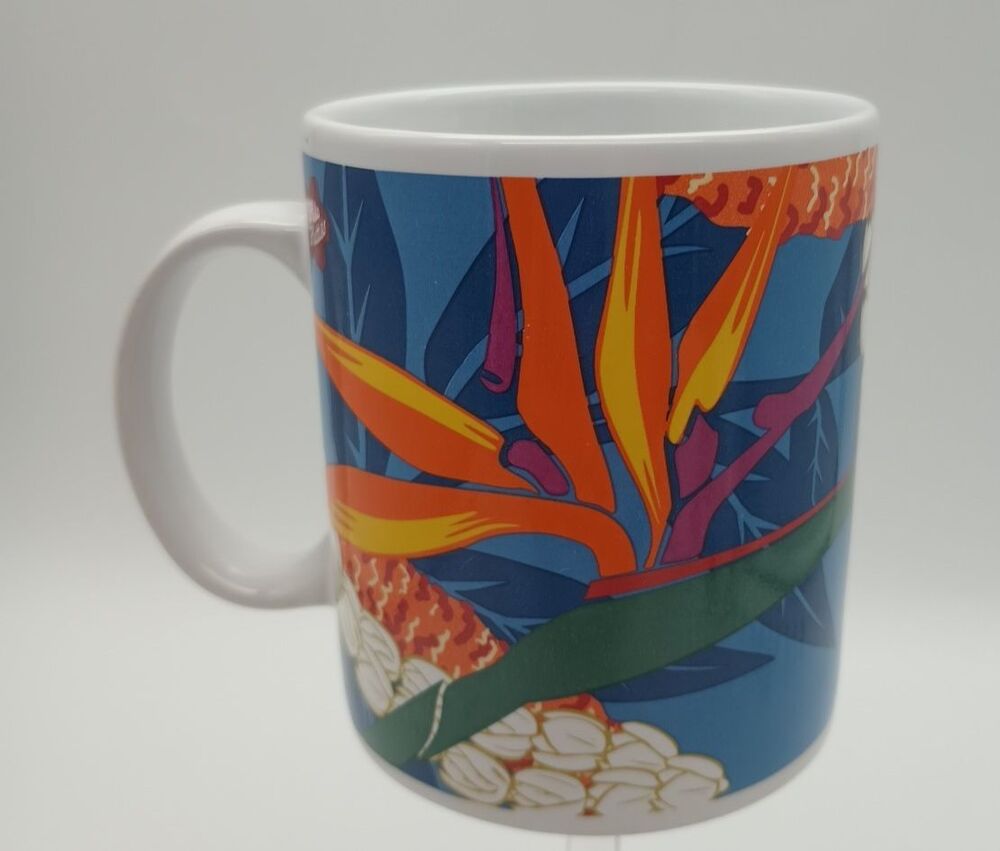 Vintage Hilo Hattie Bird of Paradise Mug Cup Hibiscus Store of Hawaii 1999